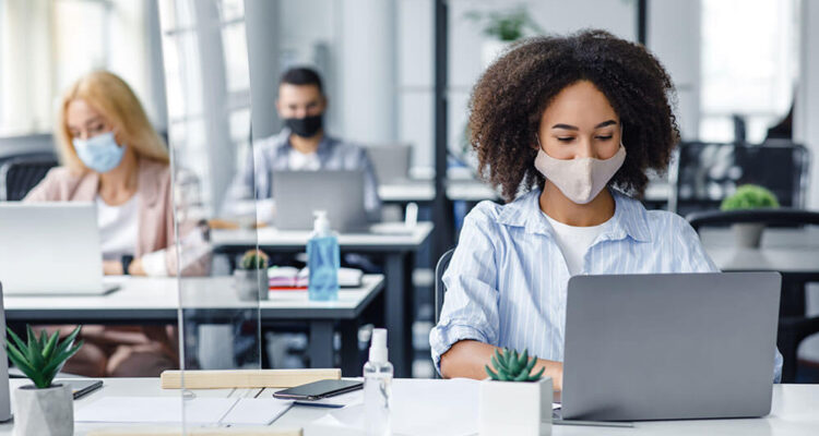 Girl working in an office