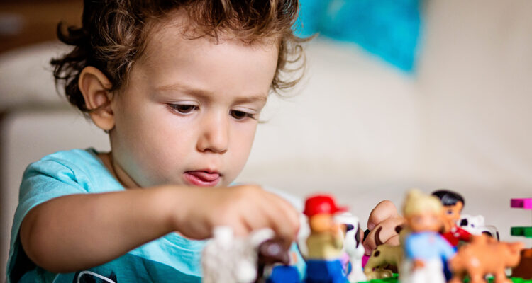 Boy playing with toys